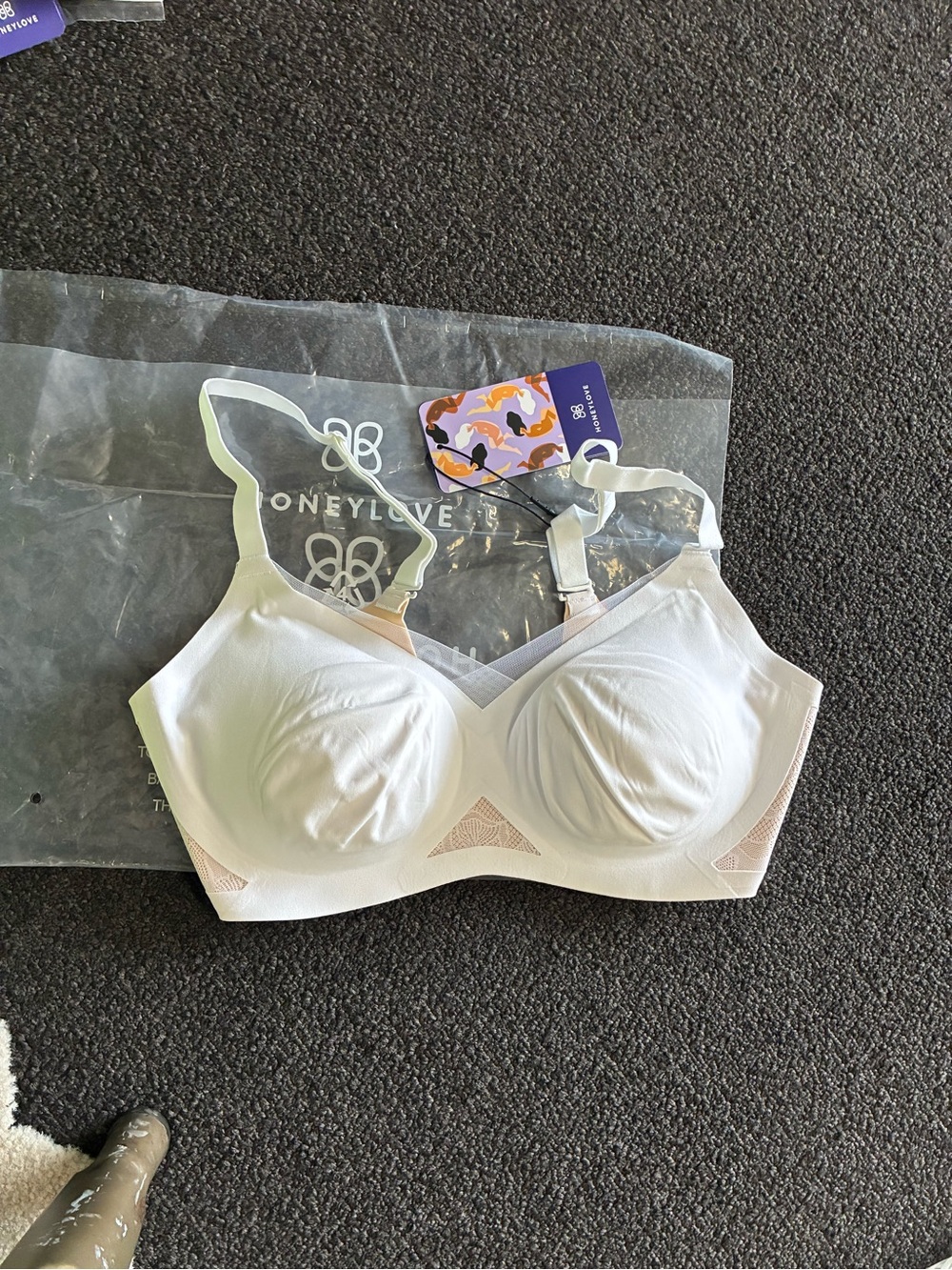 Women’s Honeylove Lace Crossover Bra New SZ 2X NWT White